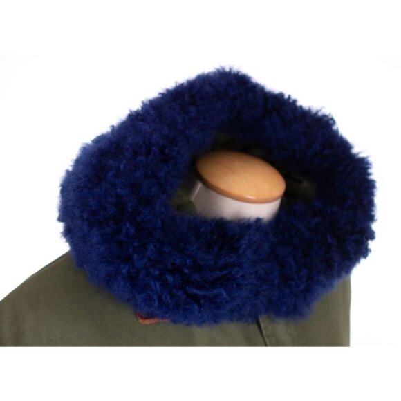 MR & MRS ITALY New Army Parka Quilt Alpaca Fur Mens S Blue France - Picture 3 of 12